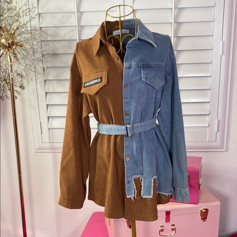 Denim Spliced Patchwork     Top/Dress
